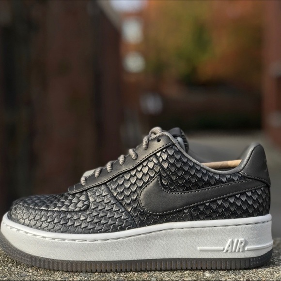 NWT Nike Air Force 1 Upstep PRM Mtls Pewter WMNS - Picture 2 of 8